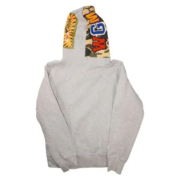 BAPE Shark Full Zip Hoodie Gray Camo Tiger WGM A Bathing Ape Japan Men’s S